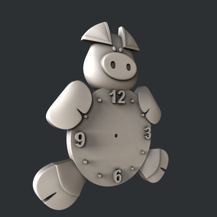 3d STL models for CNC clock pig 3D model_2