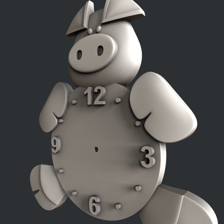 3d STL models for CNC clock pig 3D model_1