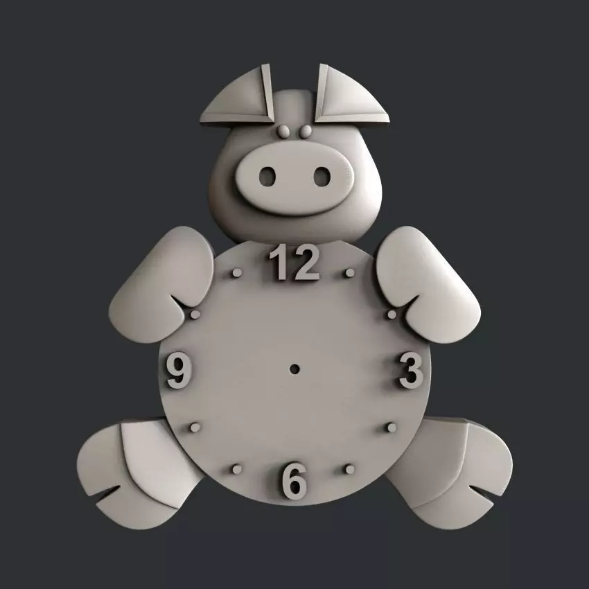 3d STL models for CNC clock pig 3D model_0