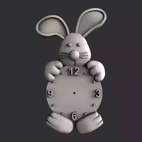 3d STL models for CNC clock bunny