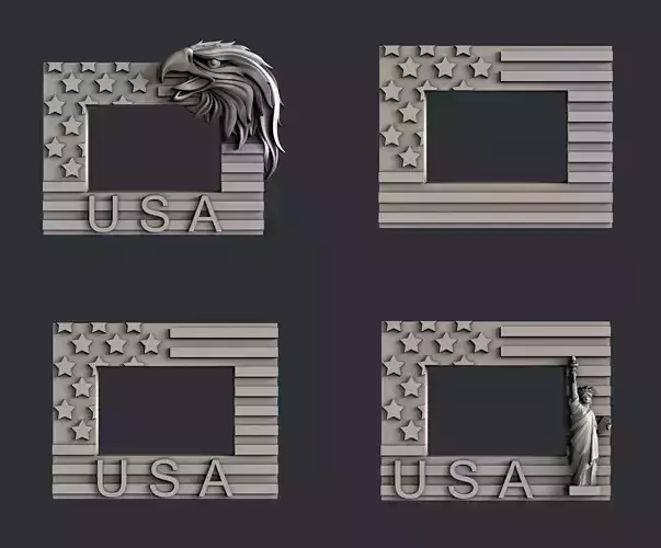 3d STL models for CNC set USA frames