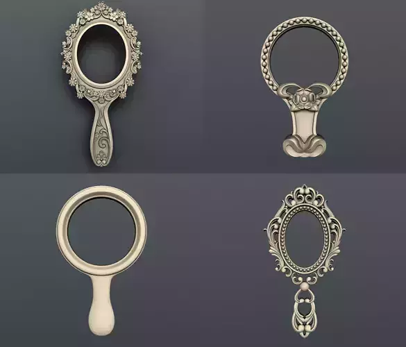 3d STL models for CNC set hand mirrors