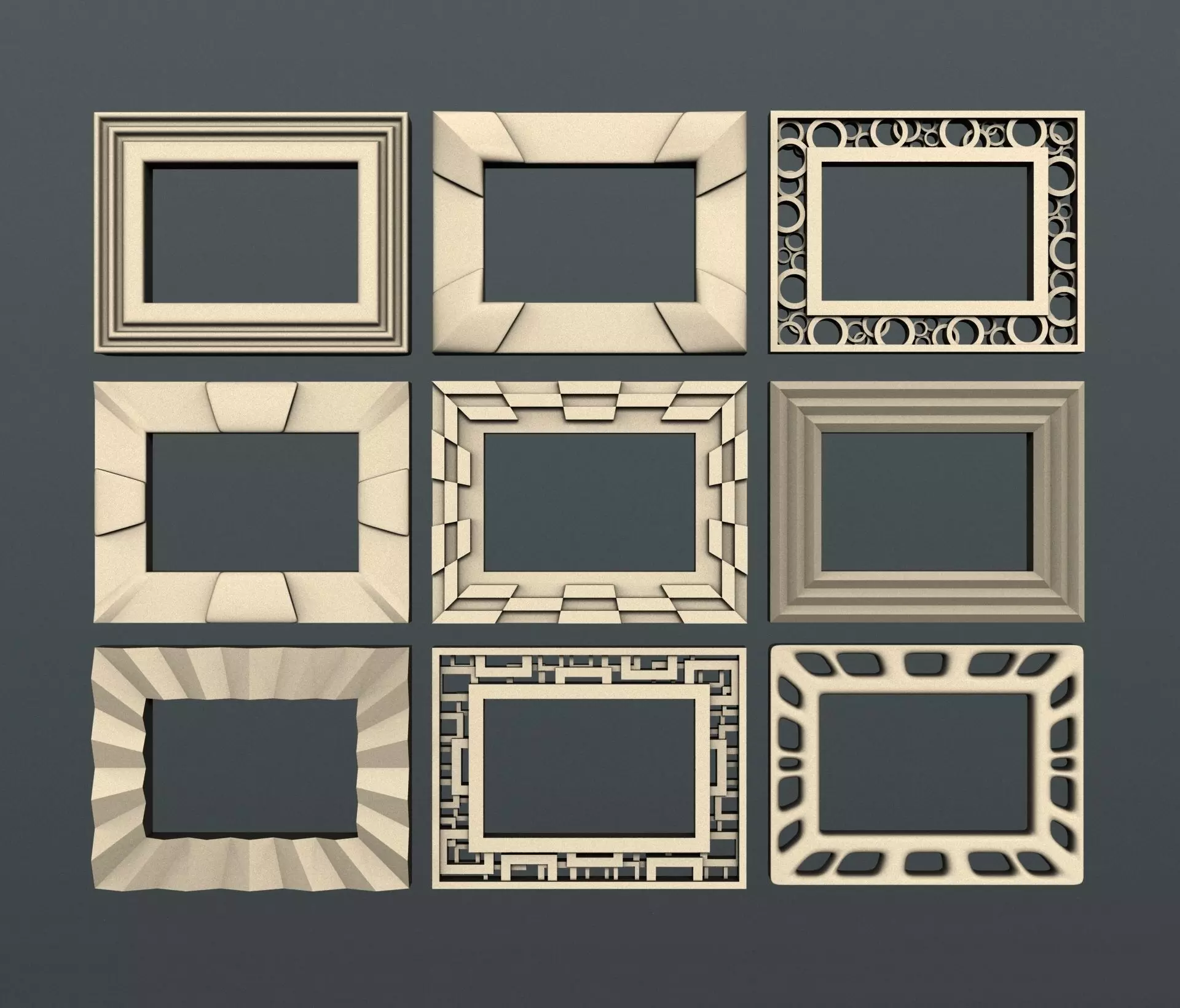 3d STL models for CNC set photo frames 3D model_0