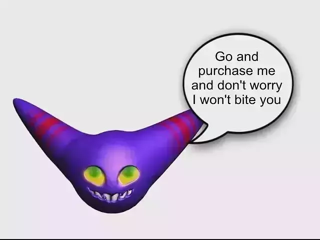 Kunch FBX monster with eyes and speech bubble that says hi Low-poly 3D model