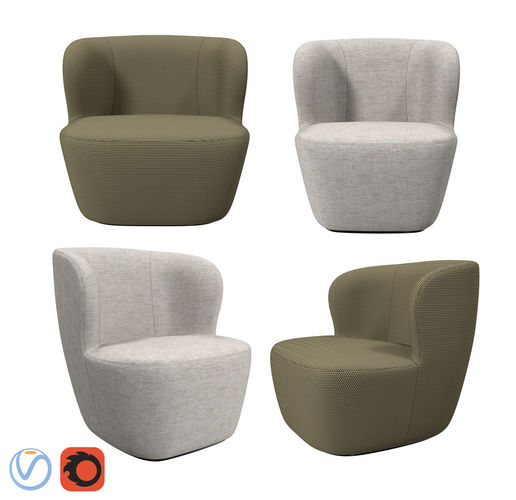 Gubi Collection Stay Lounge Chairs 3D model