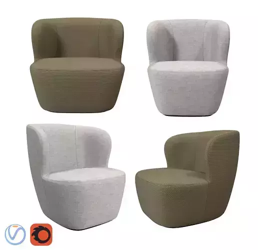 Gubi Collection Stay Lounge Chairs 3D model
