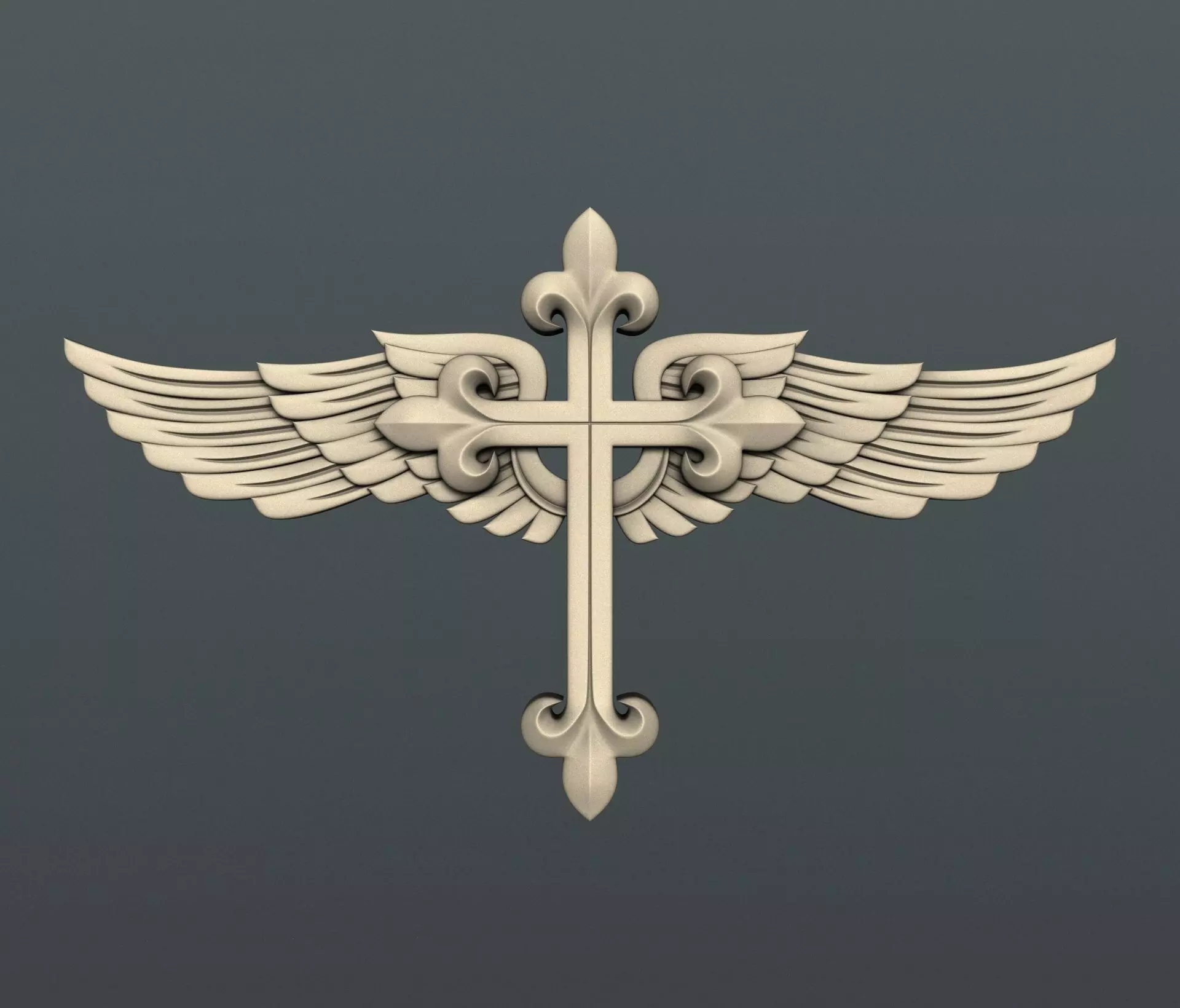 3d STL models for CNC cross with wings 3D model_0