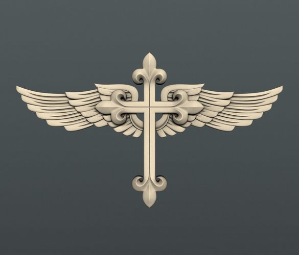 3d STL models for CNC cross with wings 3D model