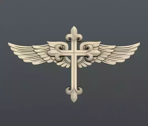 3d STL models for CNC cross with wings 3D model