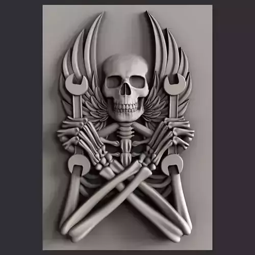 3d STL models for CNC  skull key