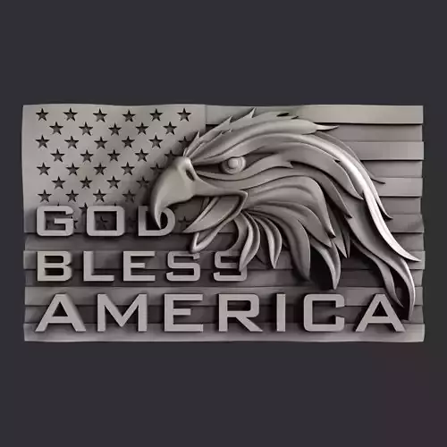 3d STL models for CNC God Bless America