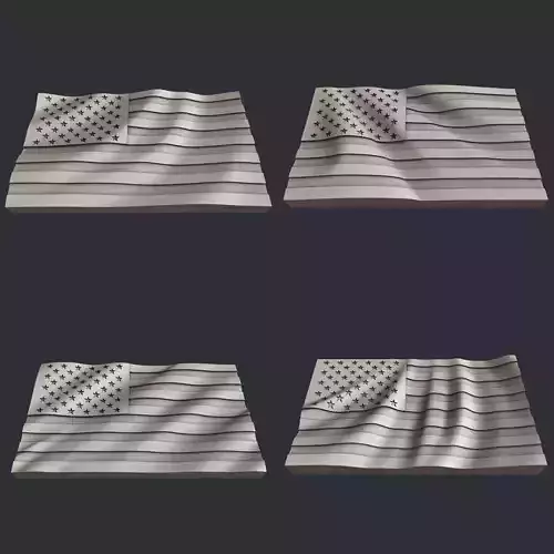3d STL models for CNC set flags USA