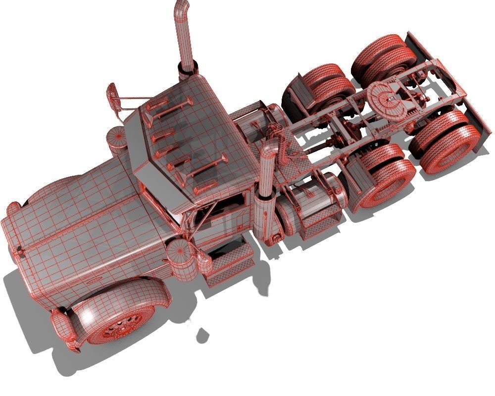 389 Day Cab Semi Truck 3D model_23