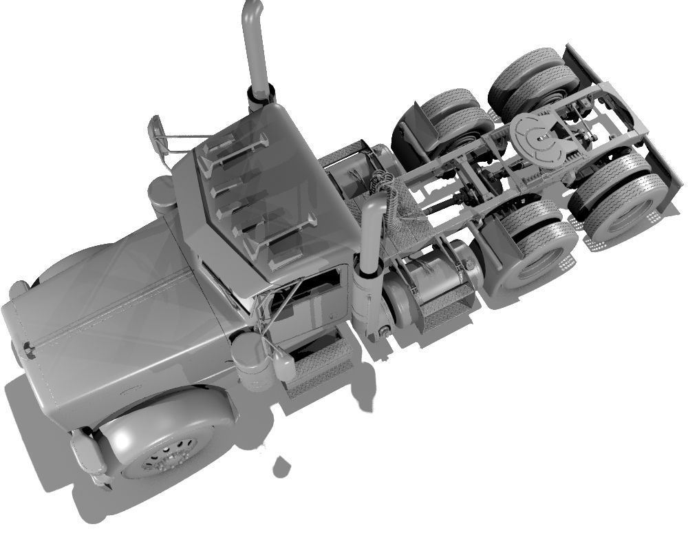 389 Day Cab Semi Truck 3D model_14