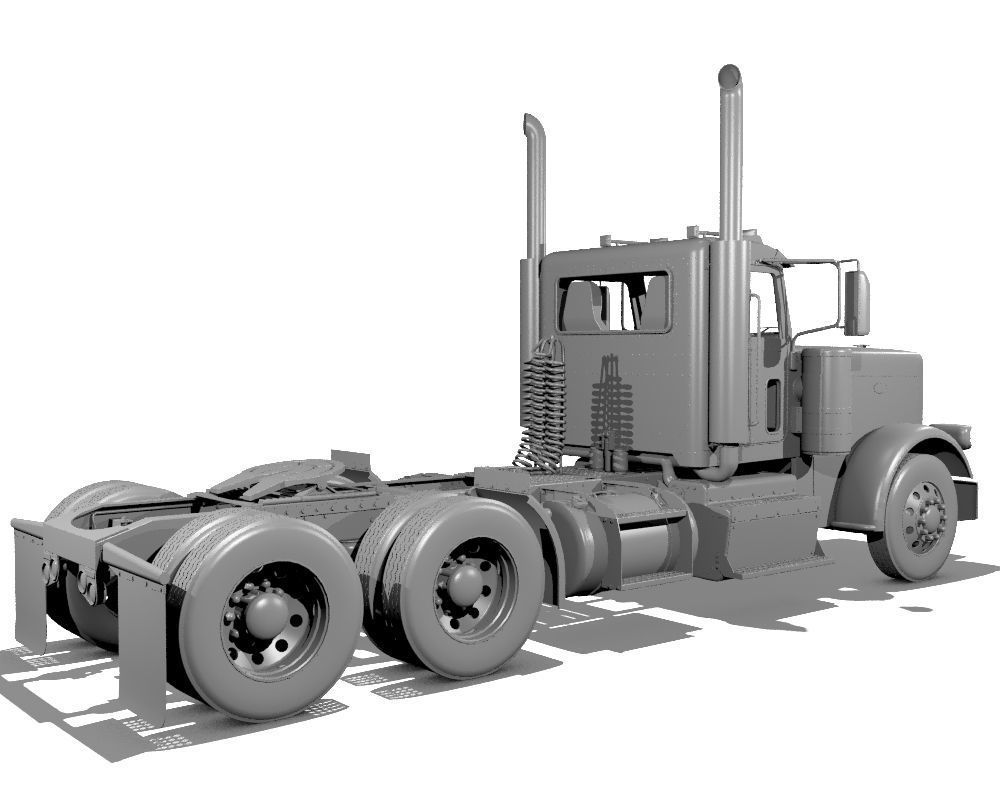 389 Day Cab Semi Truck 3D model_12