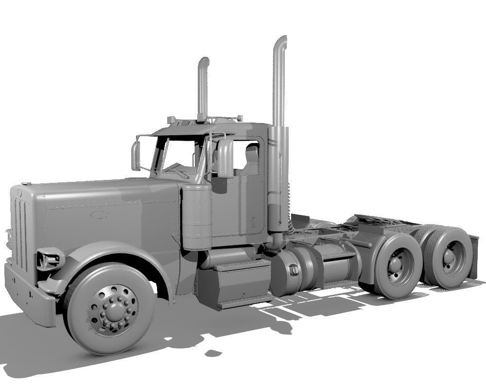 389 Day Cab Semi Truck 3D model_10