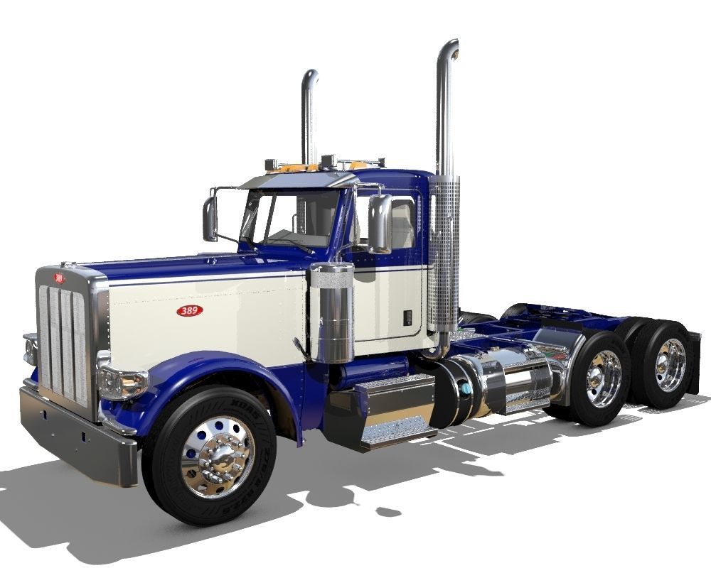 389 Day Cab Semi Truck 3D model_29