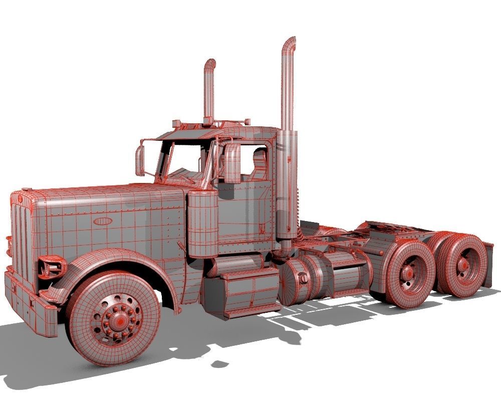 389 Day Cab Semi Truck 3D model_19