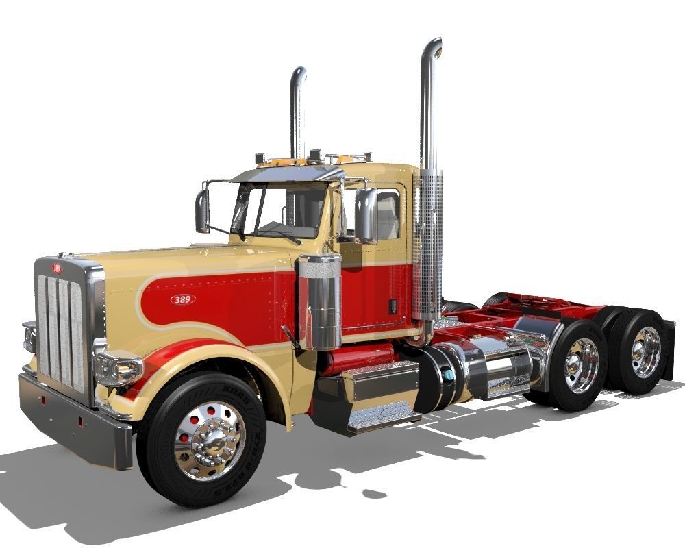 389 Day Cab Semi Truck 3D model_31