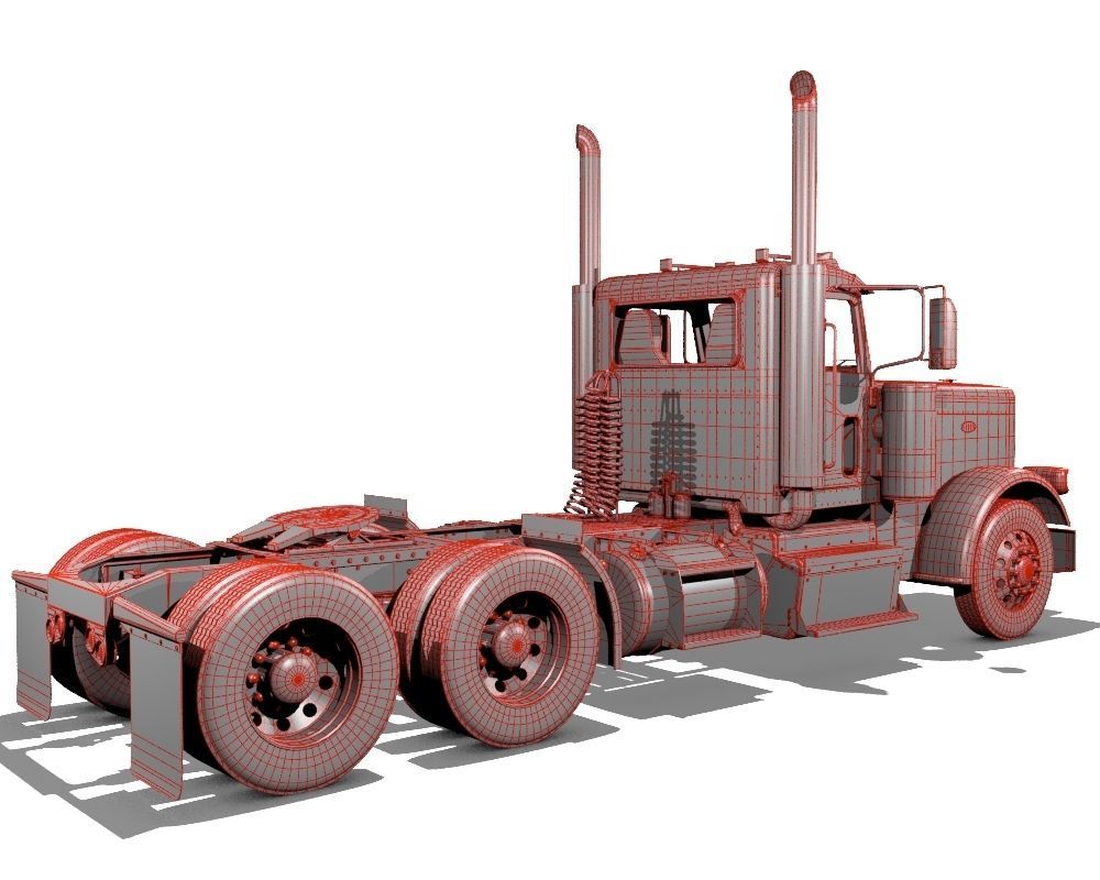 389 Day Cab Semi Truck 3D model_21