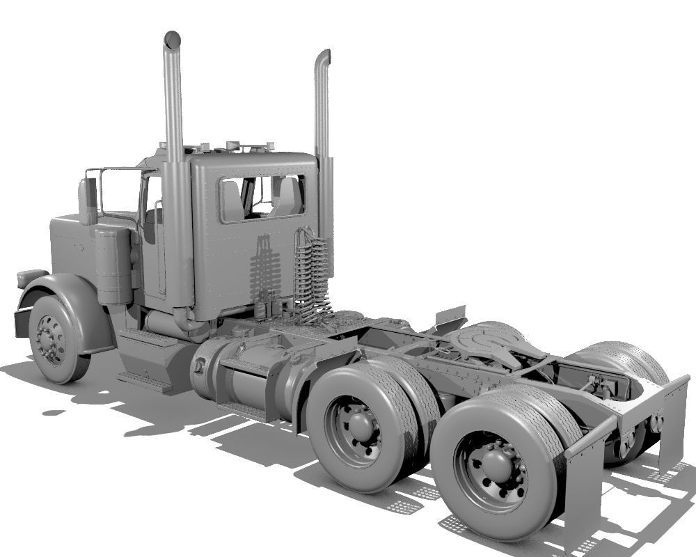 389 Day Cab Semi Truck 3D model_11