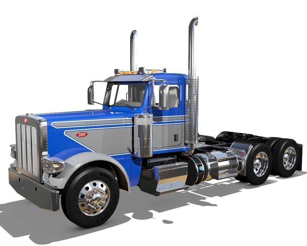 389 Day Cab Semi Truck 3D model_28