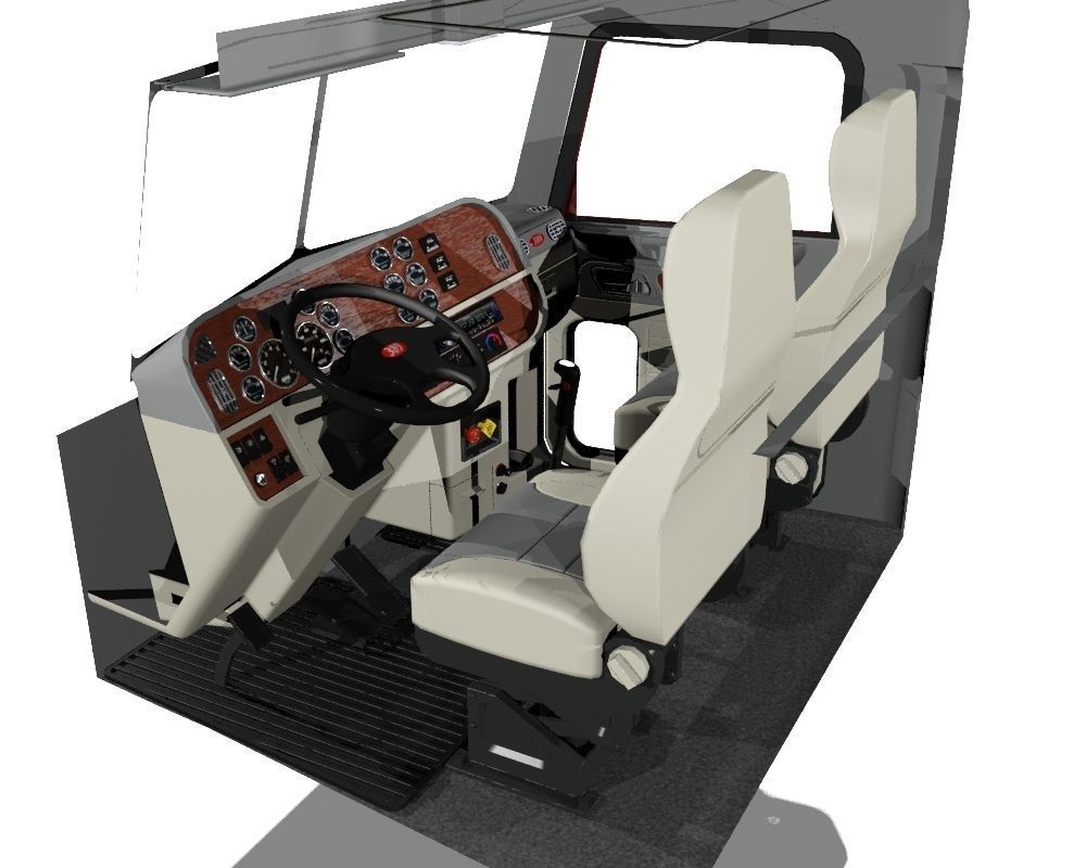 389 Day Cab Semi Truck 3D model_7