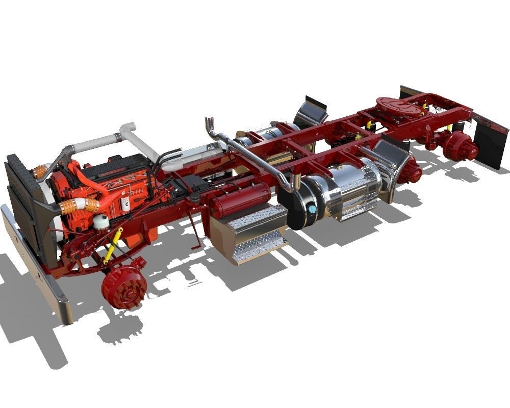 389 Day Cab Semi Truck 3D model_9