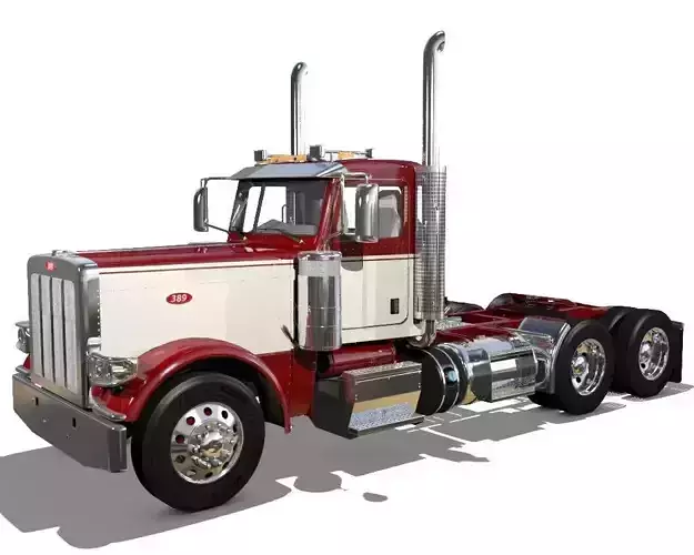389 Day Cab Semi Truck 3D model