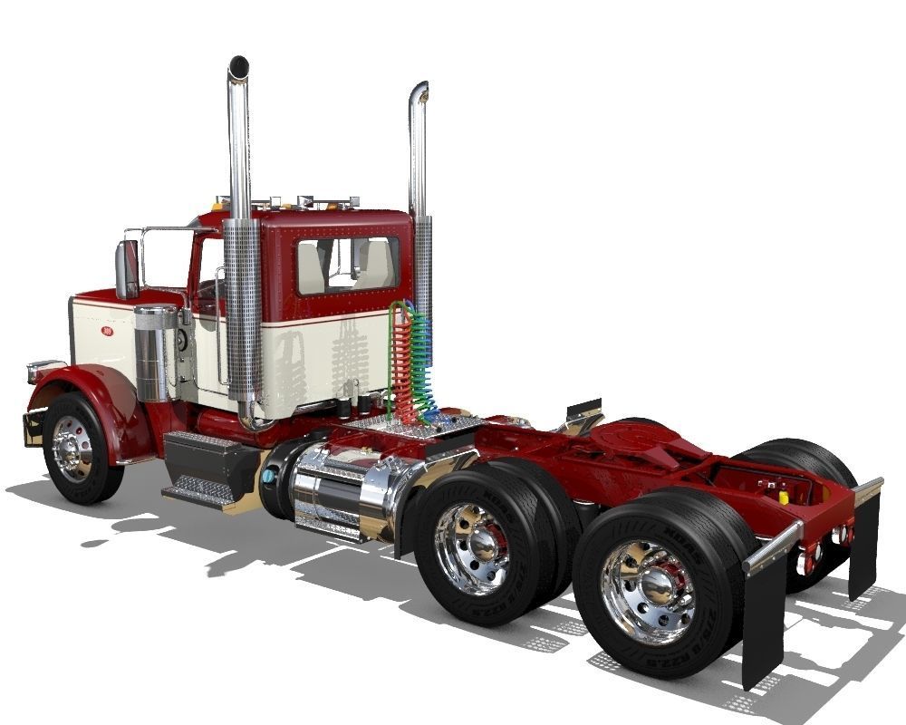 389 Day Cab Semi Truck 3D model_1