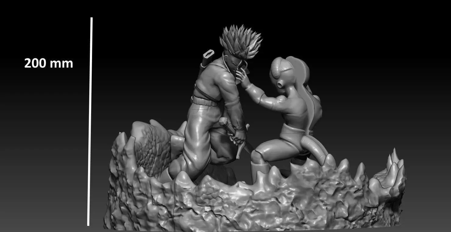 Mecha Frieza VS Future Trunks all 3D print model_0