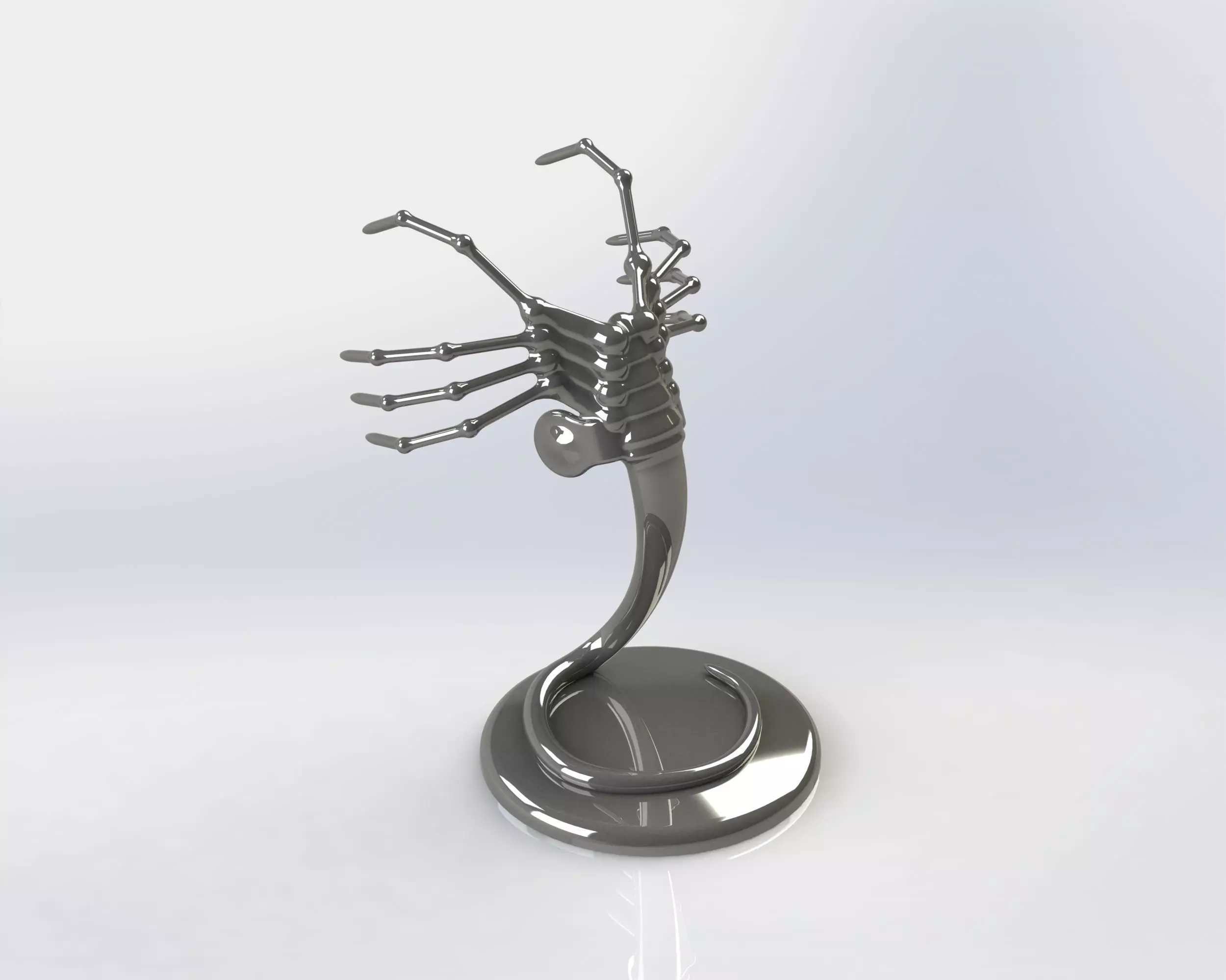 Alien Facehugger car hood figure with custom logo 3D print model_0
