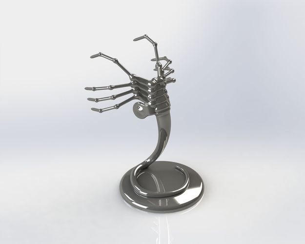 Alien Facehugger car hood figure with custom logo 3D print model