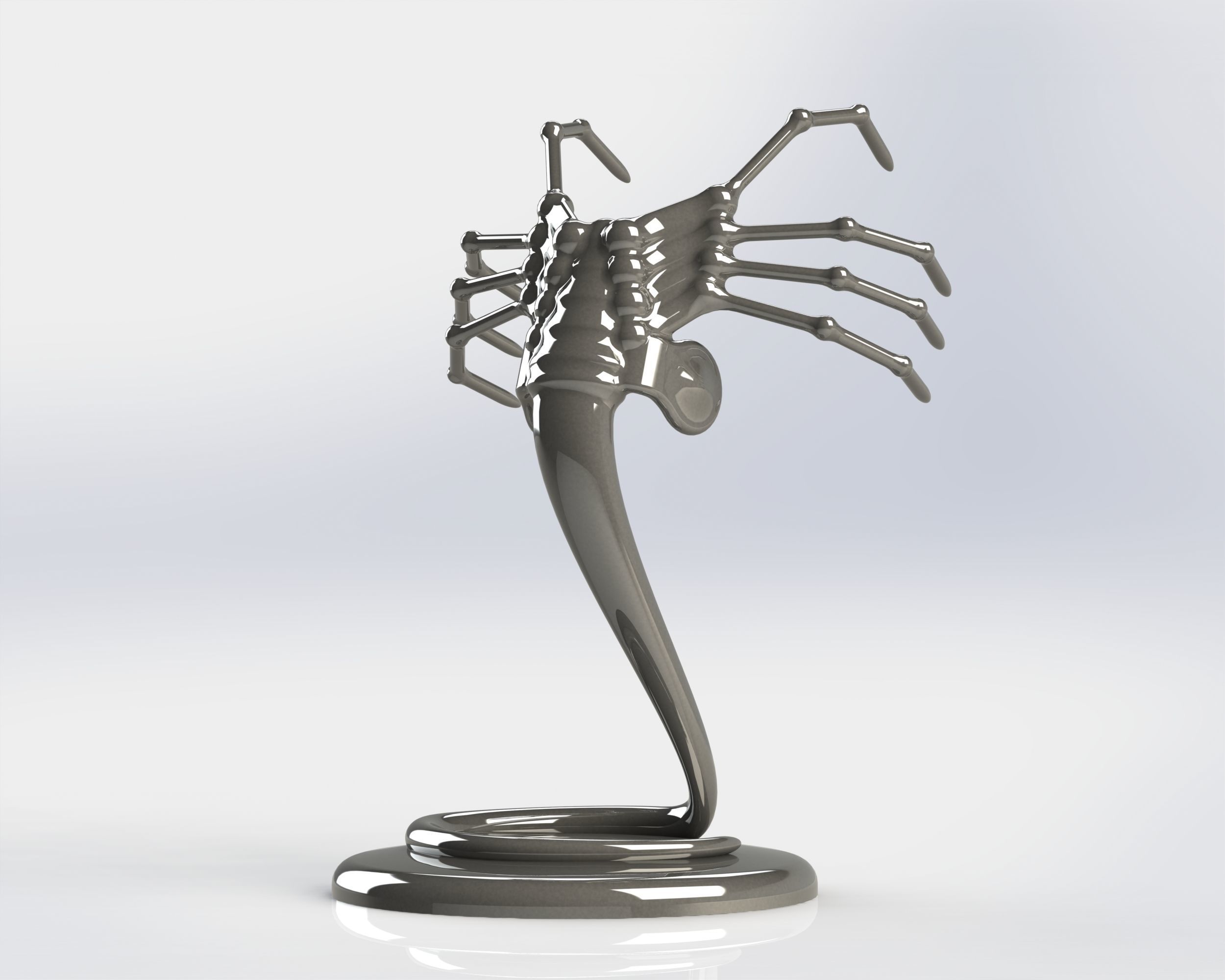 Alien Facehugger car hood figure with custom logo 3D print model_4