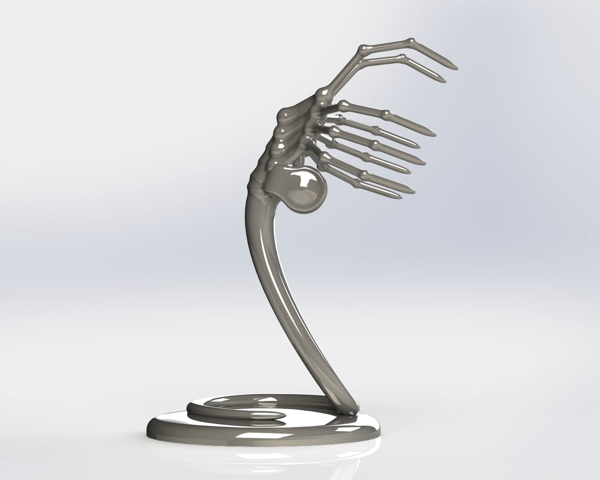 Alien Facehugger car hood figure with custom logo 3D print model_3