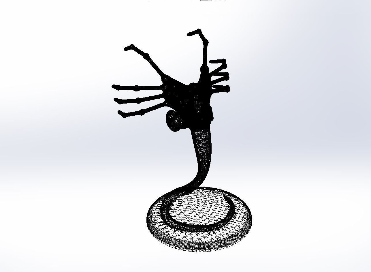 Alien Facehugger car hood figure with custom logo 3D print model_5