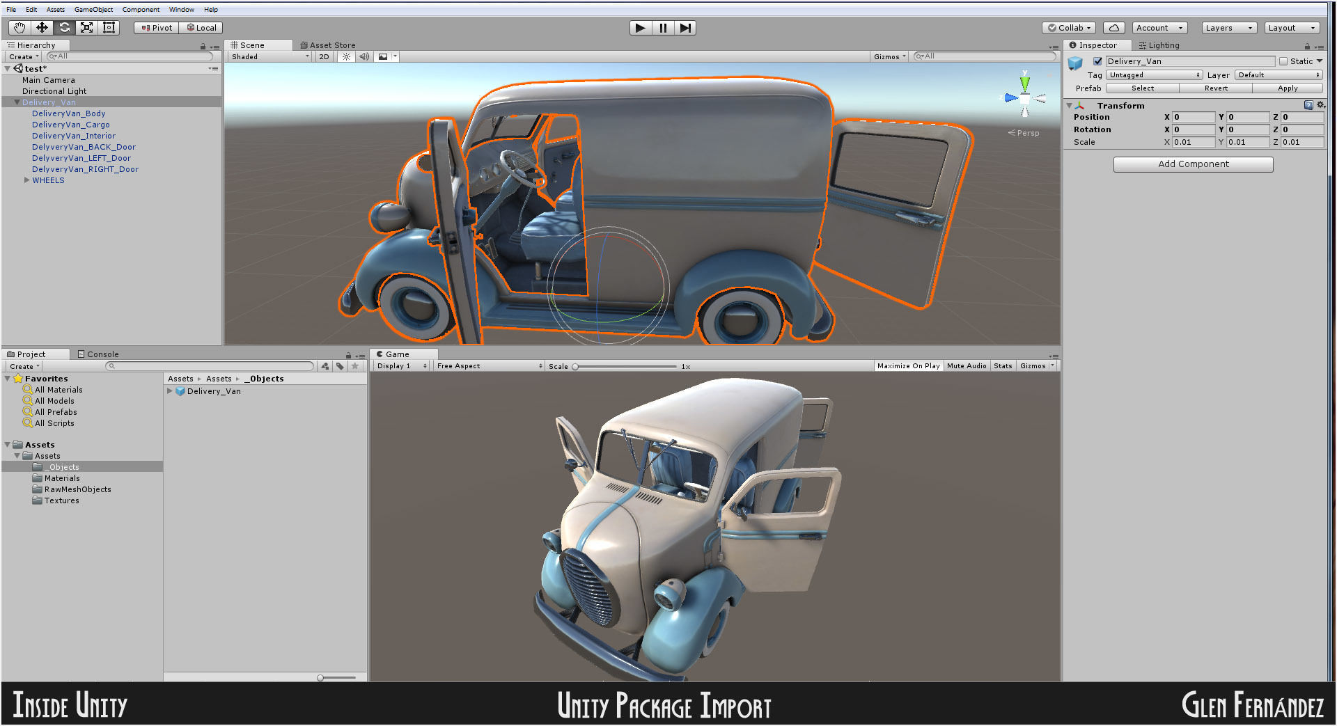 Vintage Custom COE Delivery Van Low-poly 3D model_11