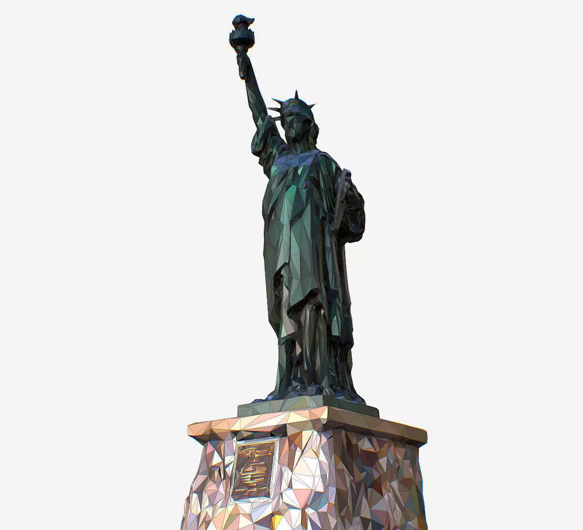 Low Polygon Art Style Liberty Statue Low-poly 3D model