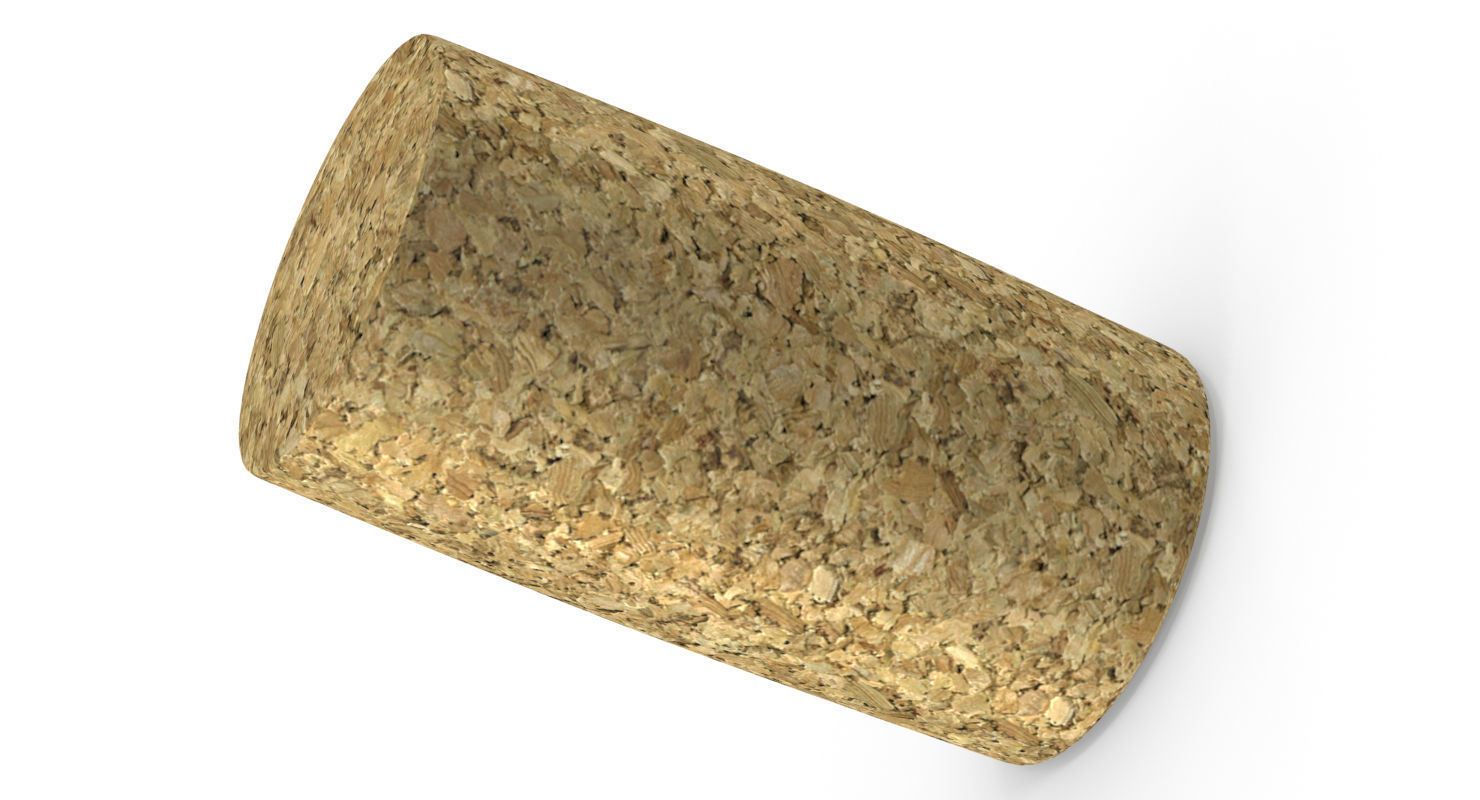 Wine Cork Low-poly 3D model_3