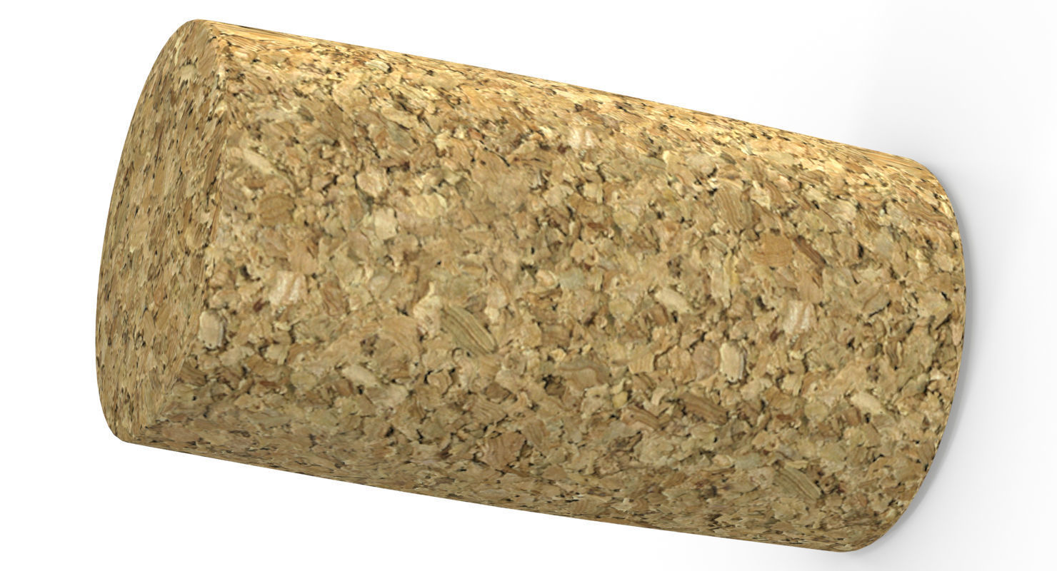 Wine Cork Low-poly 3D model_5