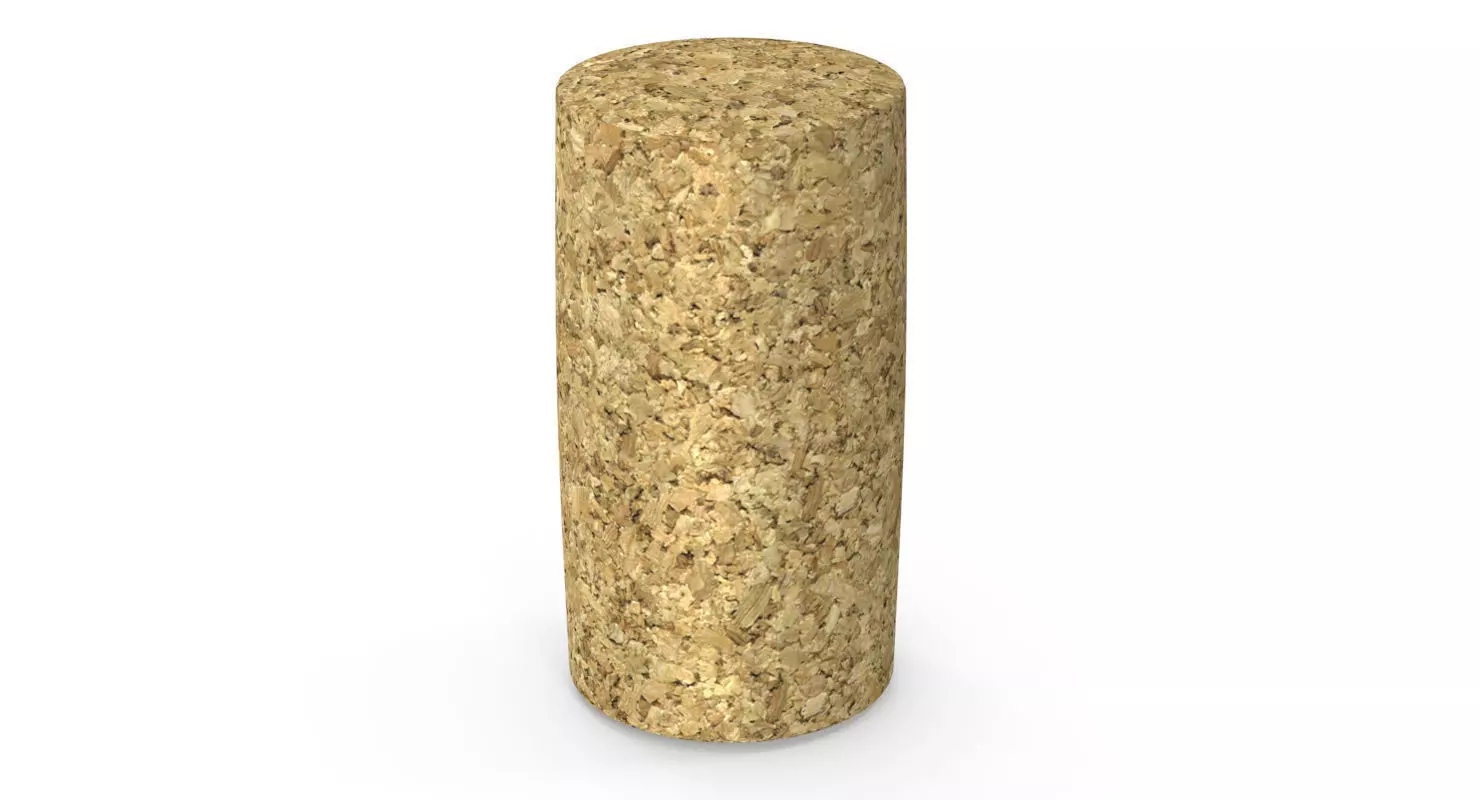 Wine Cork Low-poly 3D model_0
