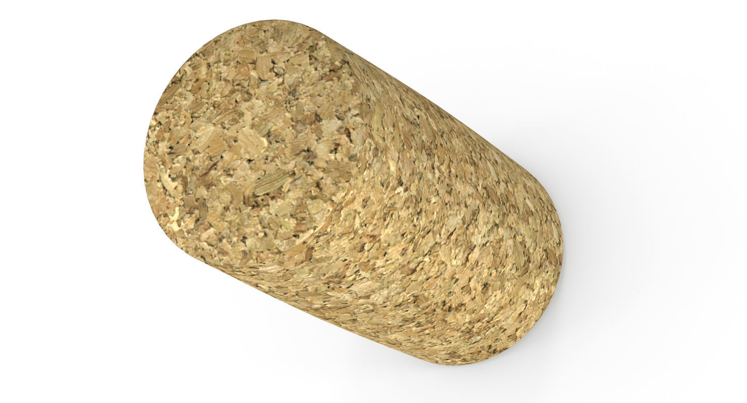 Wine Cork Low-poly 3D model_4