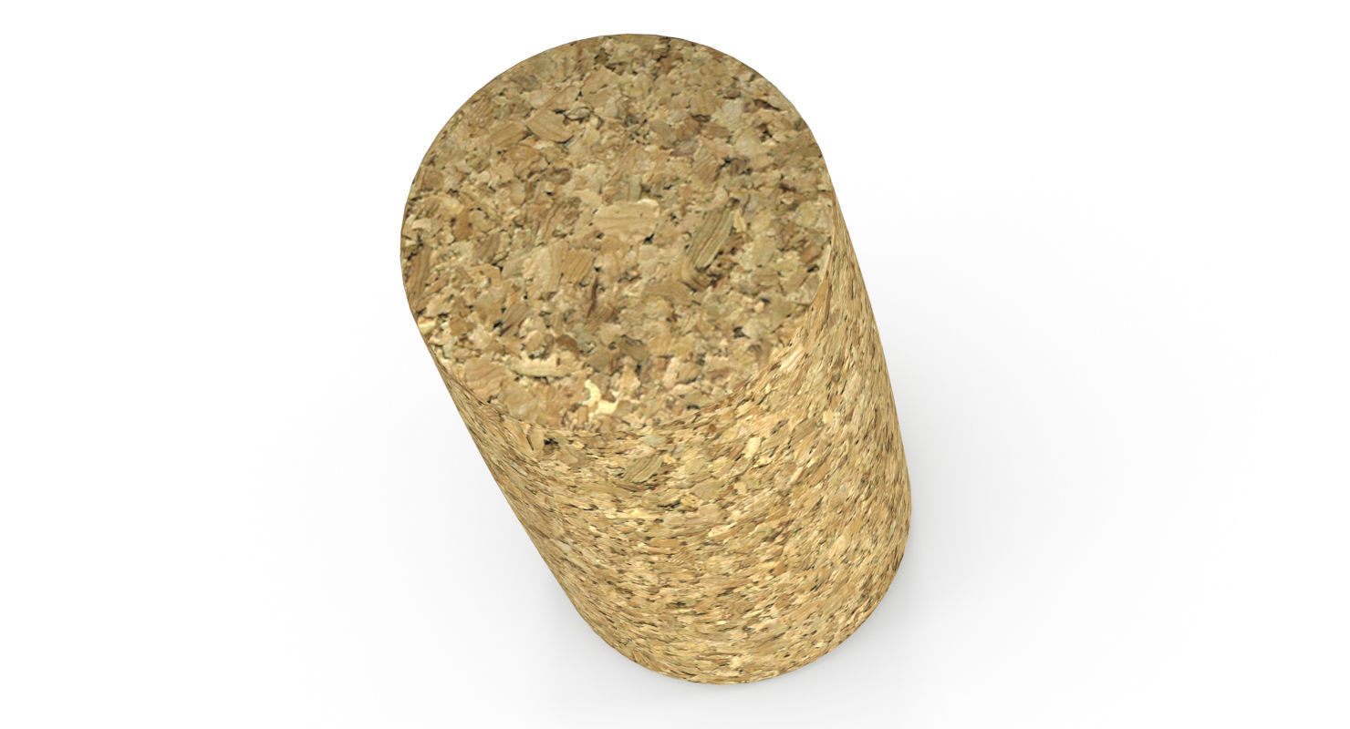 Wine Cork Low-poly 3D model_2