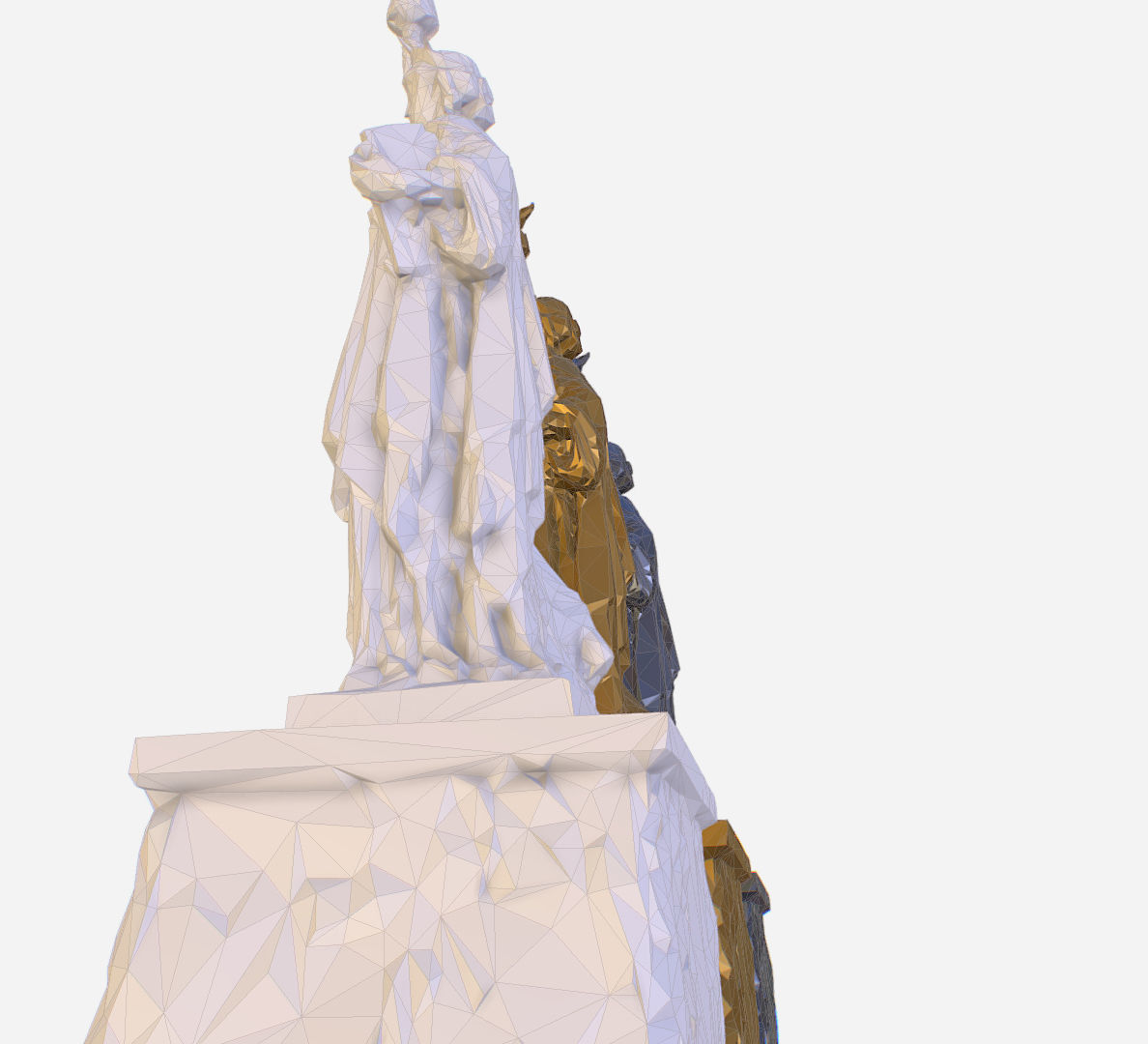 Statue of Liberty PolyArt Gold Material Low-poly 3D model_25