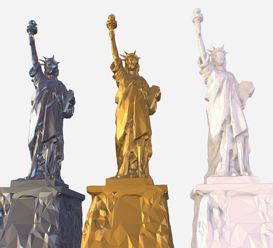 Low Poly Art Statue of Liberty Material Low-poly 3D model