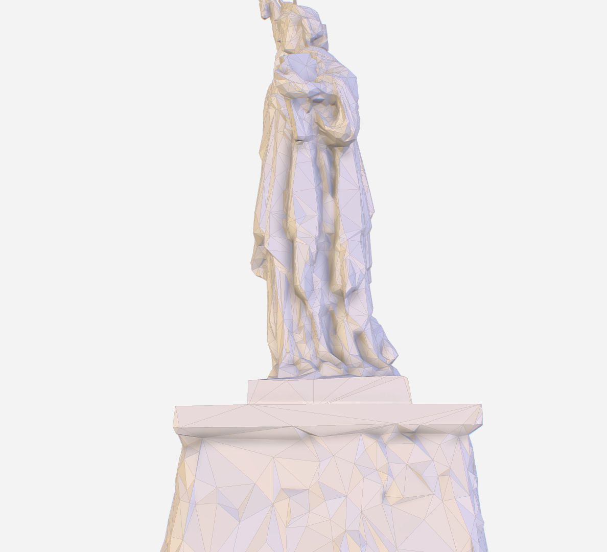 Statue of Liberty PolyArt Gold Material Low-poly 3D model_10