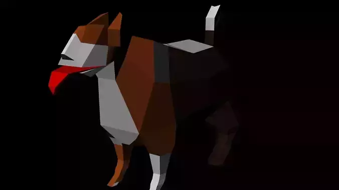 Low-Poly dog 3D model