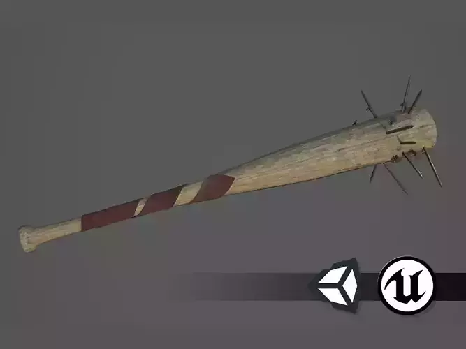 Apocalyptic Baseball Bat - PBR and Game Ready Low-poly 3D model