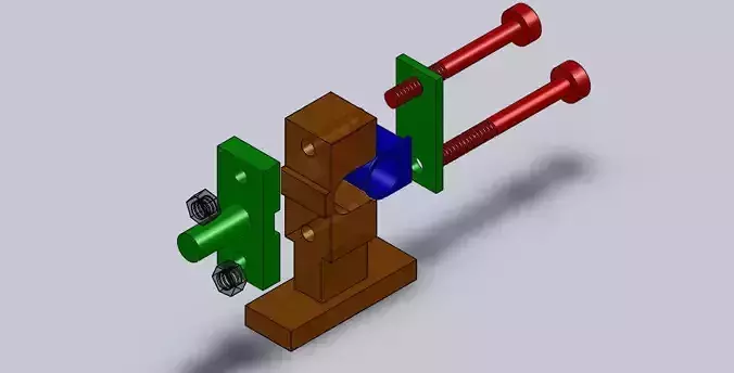 Crosshead wooden box with parts Free 3D model