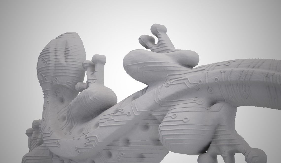 Digital Lizard Ornament 3D print model_7